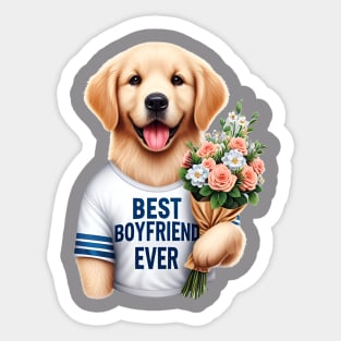 Golden Retriever Best Boyfriend Ever Sticker